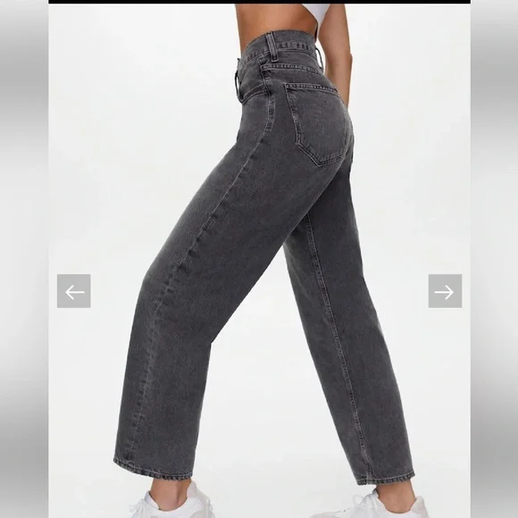 Agolde criss cross black high rise straight leg Jeans - Picture 4 of 6